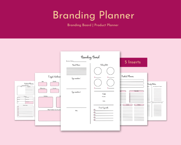 Branding Board & Target Audience Worksheets | Small Business Printable Templates