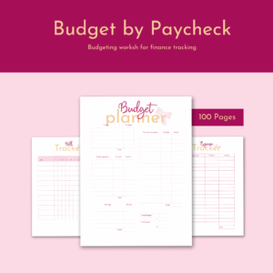 Printable Budget by Paycheck Workbook Planner Bundle